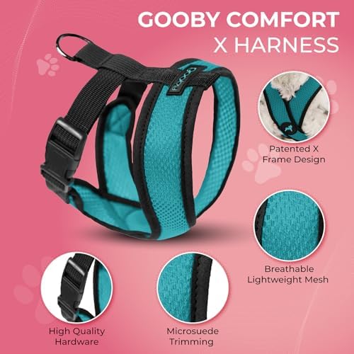 Gooby Comfort X Head-in Dog Harness, Choke-Free, Turquoise, Small