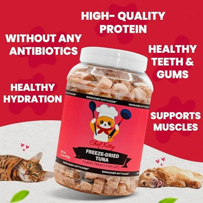 Wild Caught Freeze Dried Tuna Cat & Dog Treats, Omega-3, 3.5oz