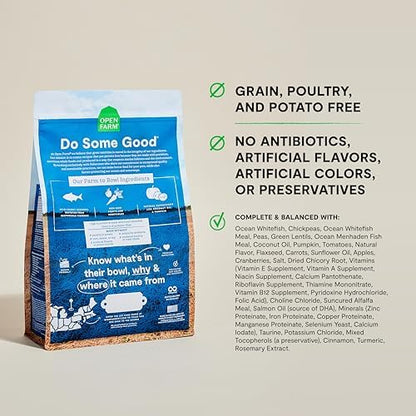 Open Farm Grain Free Dry Dog Food, Wild Caught Whitefish Kibble, 11lb Bag