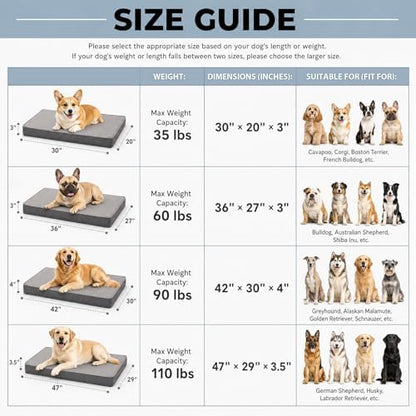 WNPETHOME Outdoor Waterproof Dog Bed Large Sized, Washable Creat Pad 47"