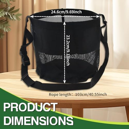 Horse Feed Bag 2 Pack-Grain Feeder Reinforced Bottom Mesh Feeding Troughs