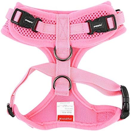 Authentic Puppia RiteFit Harness with Adjustable Neck, Pink, Large