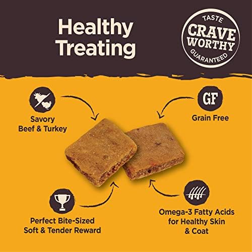 Wellness CORE Brainiac Soft Puppy Training Treats, Natural, Grain Free, Beef and Turkey Recipe, 6 Ounce Bag (Pack of 2)