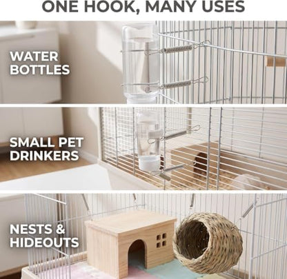 5Pcs Spring with 2 Clips Used Singly or in Combination to Hold Rabbit Water Dispenser Drinking Bottle for Small Animals Feeding and Watering Supplies Pet Supplies