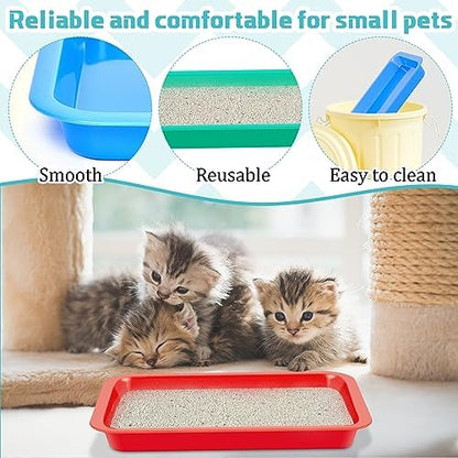 3 Pcs Kitten Litter Pan Fresh Color 15.1 x 12 x 1.4 Inch
