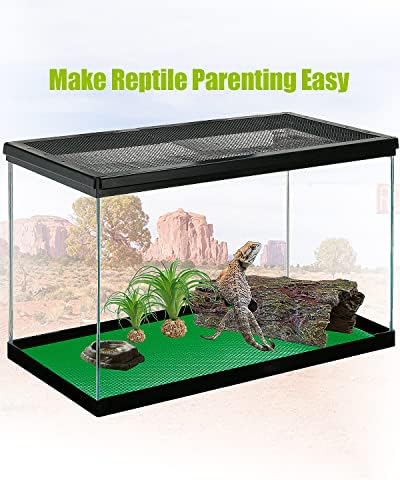 Bearded Dragon Tank Accessories, Reptile Substrate Floor, Leopard Gecko Tank Liner Mat for 40 Gallon, 20 Gallon, 50 Gallon,75 Gallon Lizard Tank, Green