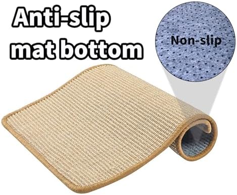 PODOO Bunny Scratch Pads, Sisal Rabbit Scratching Pad, Natural Rabbit Resting Mats for Cages, Forage Grass Mat Indoor Essentials Accessories for Guinea Pig Cat (3Pcs, 15.7x11.8 inches)