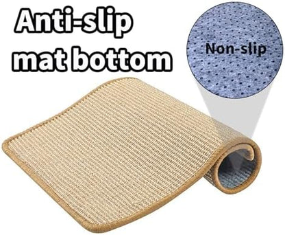 PODOO Bunny Scratch Pads, Sisal Rabbit Scratching Pad, Natural Rabbit Resting Mats for Cages, Forage Grass Mat Indoor Essentials Accessories for Guinea Pig Cat (3Pcs, 15.7x11.8 inches)