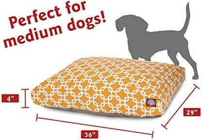 Majestic Pet Rectangular Dog Bed, Medium, 36x29x4 in, Washable, Yellow