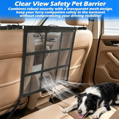 Dog Car Barrier,9-Grid Reinforced,Easy-Install Car Net for Dogs