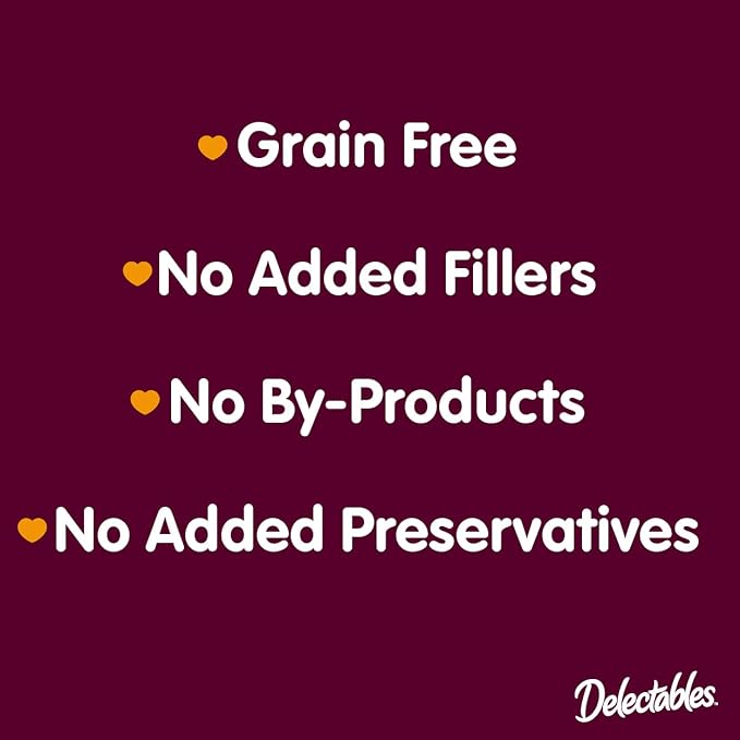 Delectables Lickable Treat Bisque Wet Cat Treat Variety, Food Topper, Hydrating, Grain-Free, No Fillers, By-Products, Added Preservatives, 1.4oz Pouch 36ct