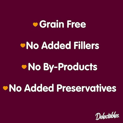Delectables Lickable Treat Bisque Wet Cat Treat Variety, Food Topper, Hydrating, Grain-Free, No Fillers, By-Products, Added Preservatives, 1.4oz Pouch 36ct