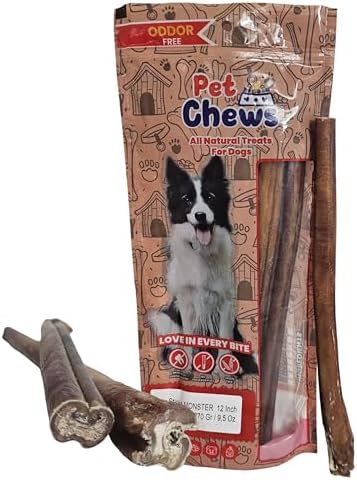 12" Monster Bully Sticks (3-Pack, 90g Each) Ultra Thick | 100% Natural Grass-Fed Beef Dog Chews, Odor-Free | Long Lasting Treats for Large Dogs & Extreme Aggressive Chewers | High Protein