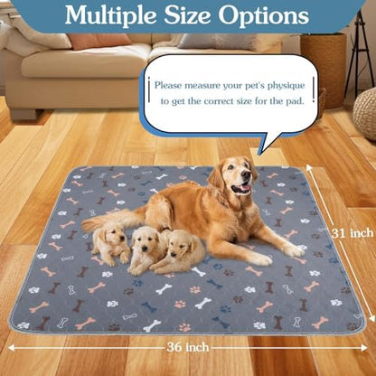 Washable Pee Pads for Dogs, 2 Pack Reusable Puppy Pads, 18"x24"