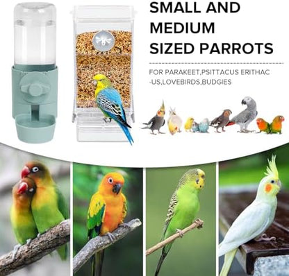 lemtrflo No Mess Bird Feeder Water Dispenser Set, Bird Feeder for Cage