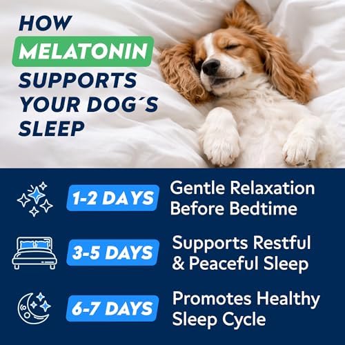 STRELLALAB Melatonin for Dogs 6mg - Calming Sleep Aid Treats Anxiety Relief