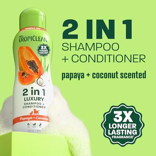 TropiClean 2in1 Dog Shampoo and Conditioner, 3X Longer Lasting Scent, 20oz