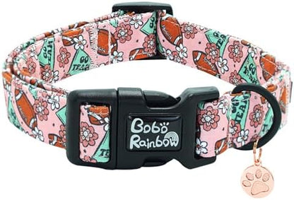 Fall Dog Collar-Rugby Print Adjustable Pet Collar Comfortable Sturdy Puppy Collars Lightweight Quick-Release Buckle Collars for Boy&Girl Medium Dogs