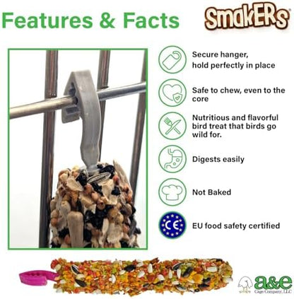 Vitapol Smakers 3-in-1 Treat Sticks for Parakeets, Egg Honey Fruit, 3 Pk