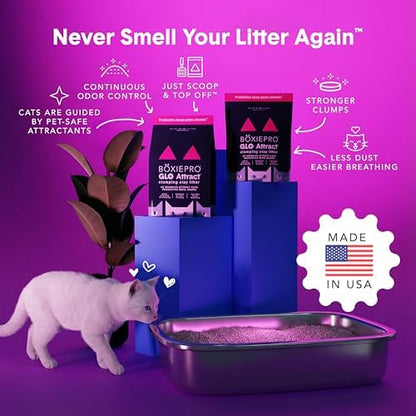 Boxie Glo Attract Clumping Cat Litter 40+ Day Odor Control Dust Free 40 lb