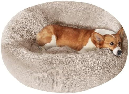 JOLLYVOGUE Dog Bed, Calming Anti-Anxiety Large Dog Bed, Fluffy Donut Cushion for Medium and Large Pets (31")