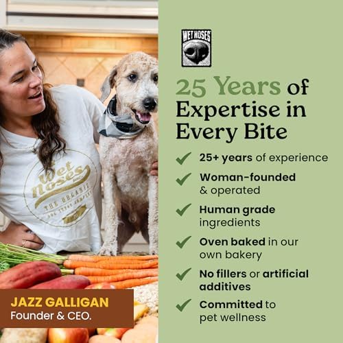 Wet Noses Organic Crunchy Dog Treats – All-Natural, Human-Grade, Non-GMO, Healthy Training & Delicious Snacks for Dogs, for All Dog Sizes & Breeds – Grilled Turkey, 14oz (2 Pack)