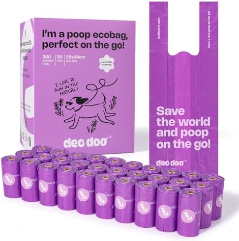 Deo Doo Dog Poop Bags with Handles, 30 Rolls 360 Bags (Only Rolls)