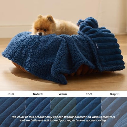 Bedsure ComfyFleece™ Waterproof Dog Blankets for Small Dogs,25x35