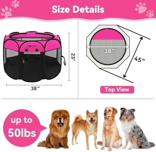 Siedihit Dog Cat Playpen, Large Puppy Pet Playpen, Dog Crate Tent Cage