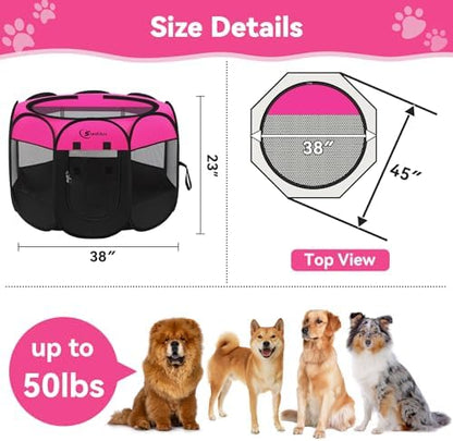 Siedihit Dog Cat Playpen, Large Puppy Pet Playpen, Dog Crate Tent Cage