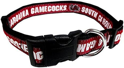Pets First Collegiate PET Collar NEW VERSION South Carolina Gamecocks Dog Collar, Size Medium. Best Sports Team Color for Dogs & Cats. A Shiny & Colorful Dog & Cat Collar Licensed by The NCAA