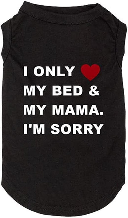 Dog Shirts Letter Printed Vest for Small Large Dogs Slogan Costume Dog Pajamas Puppy Gift Pet Clothes Mama's Boy (X-Large, O-Black)