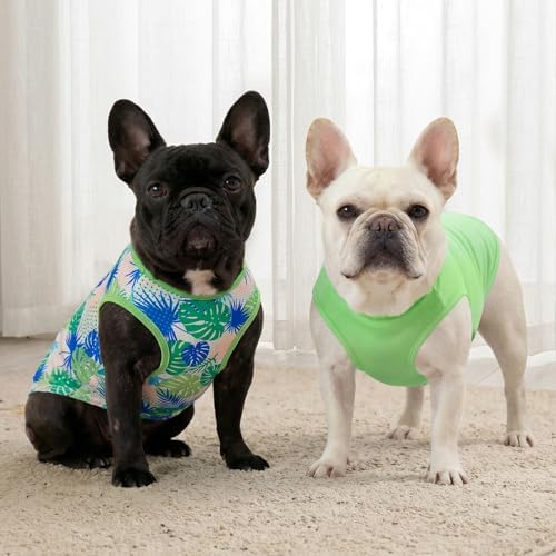 KYEESE 2Pack Dog Shirts for Small Medium Dogs Breathable Mesh Tank Top