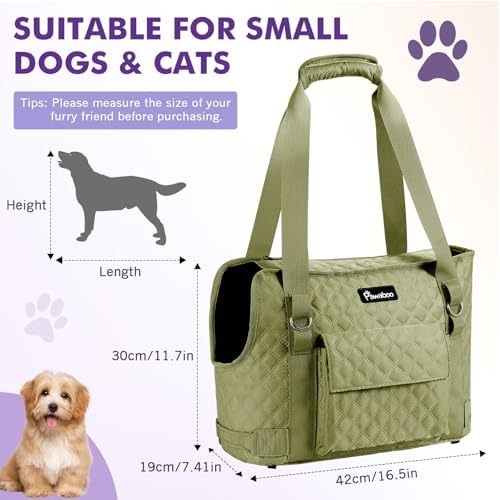 Pawaboo Dog Purse Carrier for Small Dogs with Pocket,Up to 11Lbs