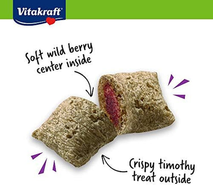Vitakraft Bursts Small Animal Treat Wildberry Flavor 1.76 oz - Crispy Outside with Soft Berry Center - Fun Reward Snacks for Rabbits Guinea Pigs Hamsters and Other Small Pets (Pack of 2)
