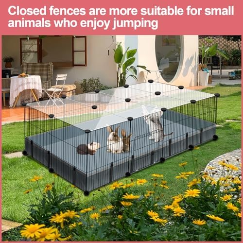 VISCOO 20 Panels Small Animal Playpen, 48" x 24" x 16" Rabbit Cage
