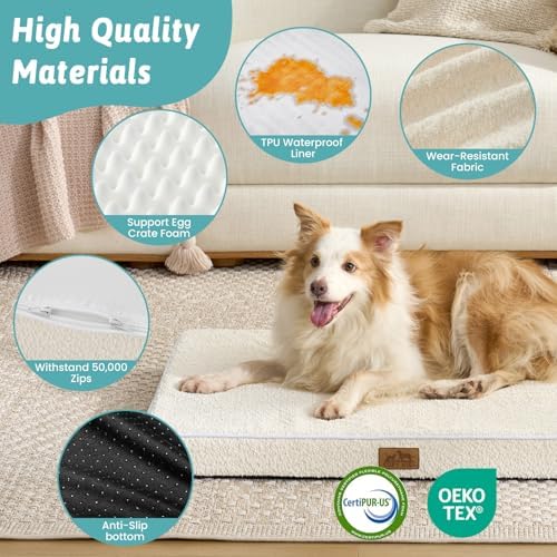 COZY KISS Flat Dog Crate Bed Washable for Medium Small Dogs, M 30x20 inch