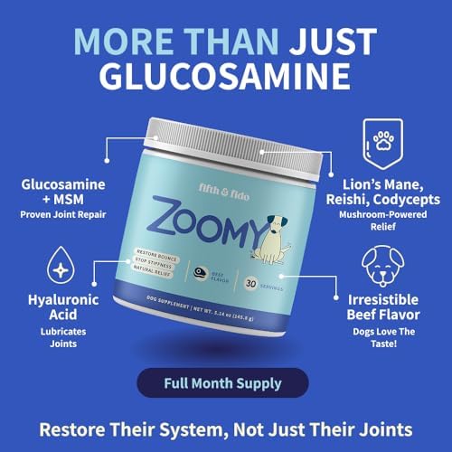 Fifth & Fido Zoomy Hip & Joint Supplement for Dogs, Powder