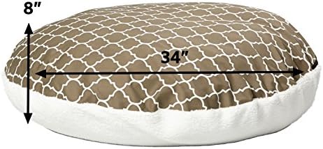 MidWest Homes for Pets Over-Stuffed Dog Bed feat Teflon with Brown/Fleece Pattern, Medium