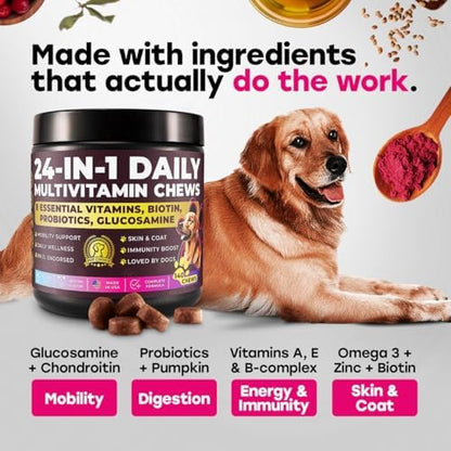 Complete Daily Dog Multivitamin, Bacon - Skin, Coat, Joint & Gut