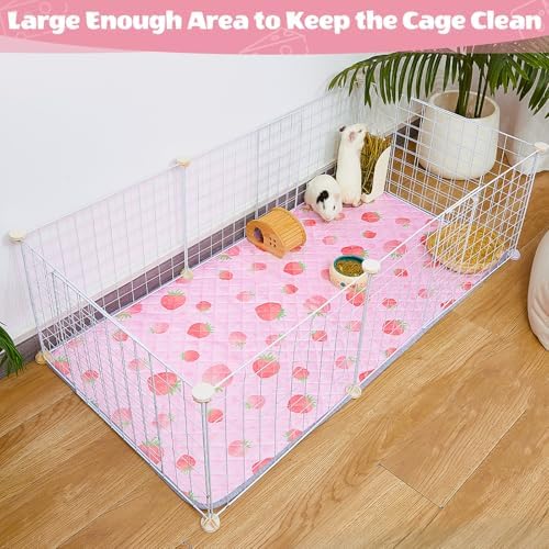 Unicorn Catcher 2 Pack Washable Guinea Pig Cage Liner, Waterproof Bedding