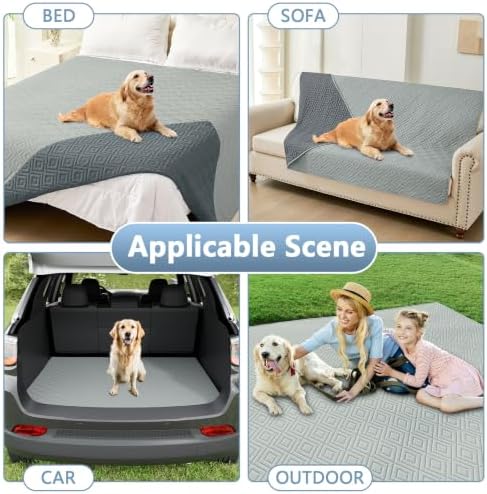 hyha Waterproof Reversible Dog Blanket, Pet Blanket for Sofa Couch
