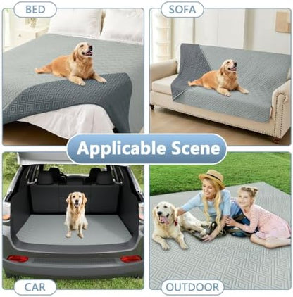 hyha Waterproof Reversible Dog Blanket, Pet Blanket for Sofa Couch