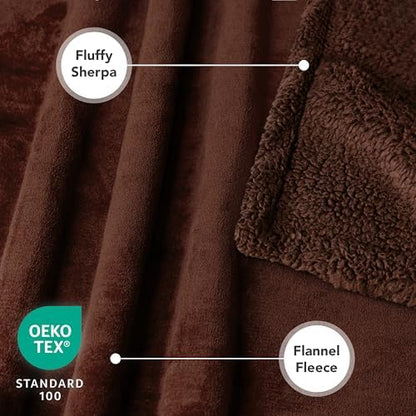 PetAmi Waterproof Dog Blanket for Large Dog Cat Pet, 60x80, Brown Sherpa