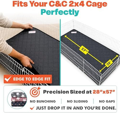 LUFTPETS Guinea Pig Cage Liners 5 Pcs, Washable C&C 2X4 Pads & Fleece Mats