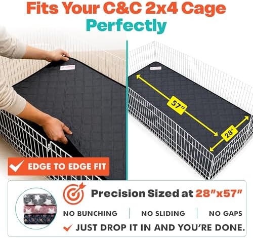 LUFTPETS Guinea Pig Cage Liners 5 Pcs, Washable C&C 2X4 Pads & Fleece Mats