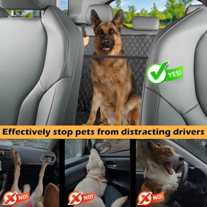 Dog Bed for car Back seat, Dog Back seat Cover Hard Bottom, Leather
