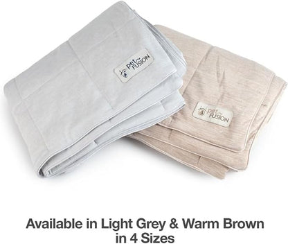 PetFusion Premium Cat and Dog Cooling Blanket. Lightweight Pet Blanket | Machine Washable | Multiple Sizes: for Pets Small to Extra-Large | Multiple Colors: Grey and Brown