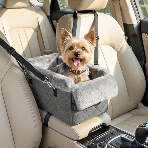 VavoPaw Center Console Dog Car Seat for Small Dogs&Cats Under 12 LBS