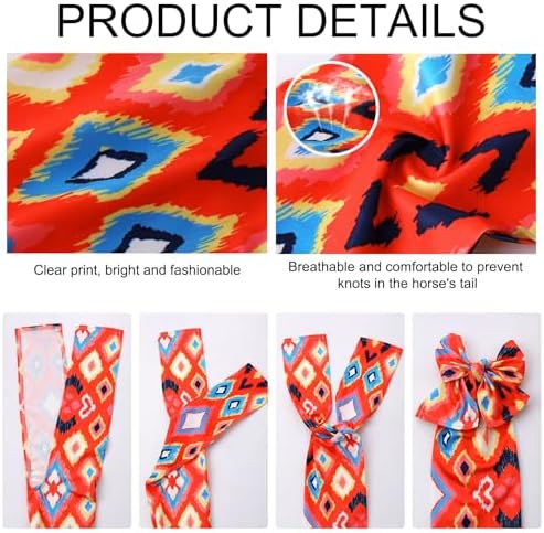 4 Pcs Horse Tail Bags, 22" Stretchy Breathable Tail Bag